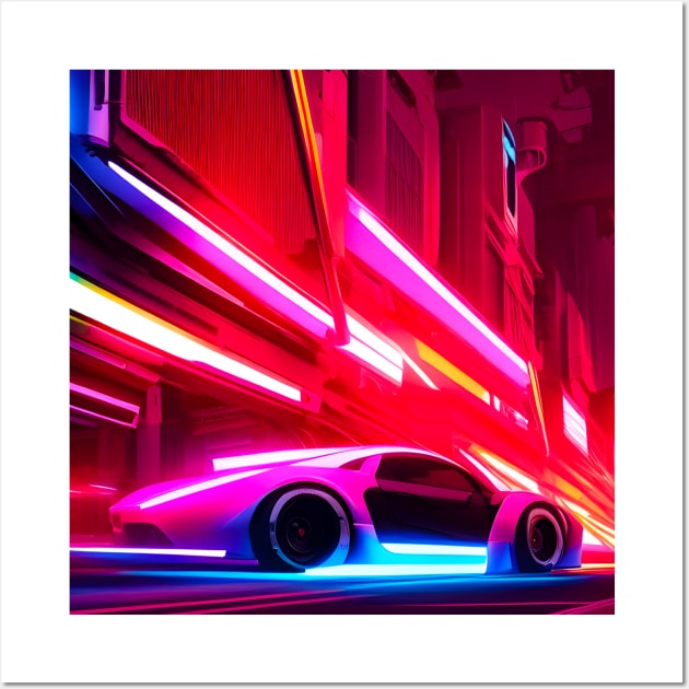 Neon Speed Light Speed Racer Wall Art by TshirtLABS